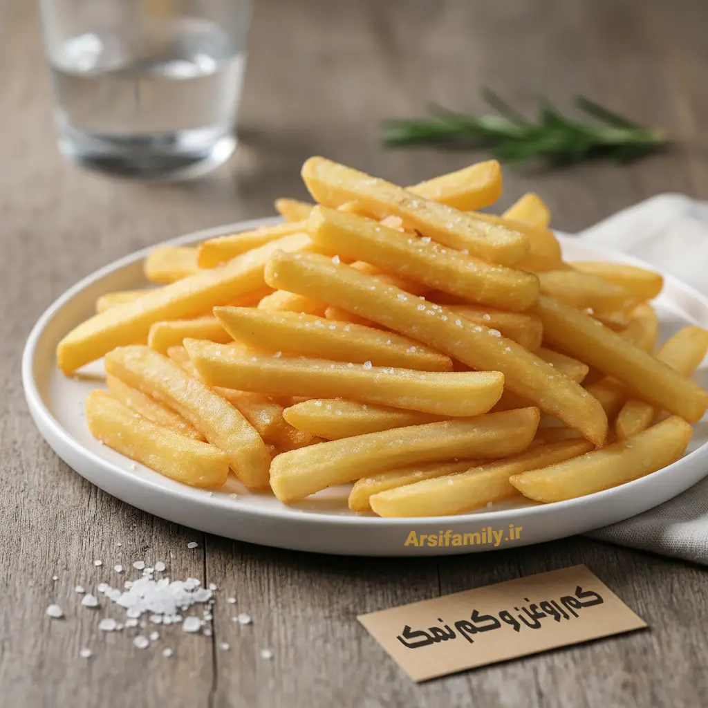 سیب زمینی خلال کم روغن و کم نمک