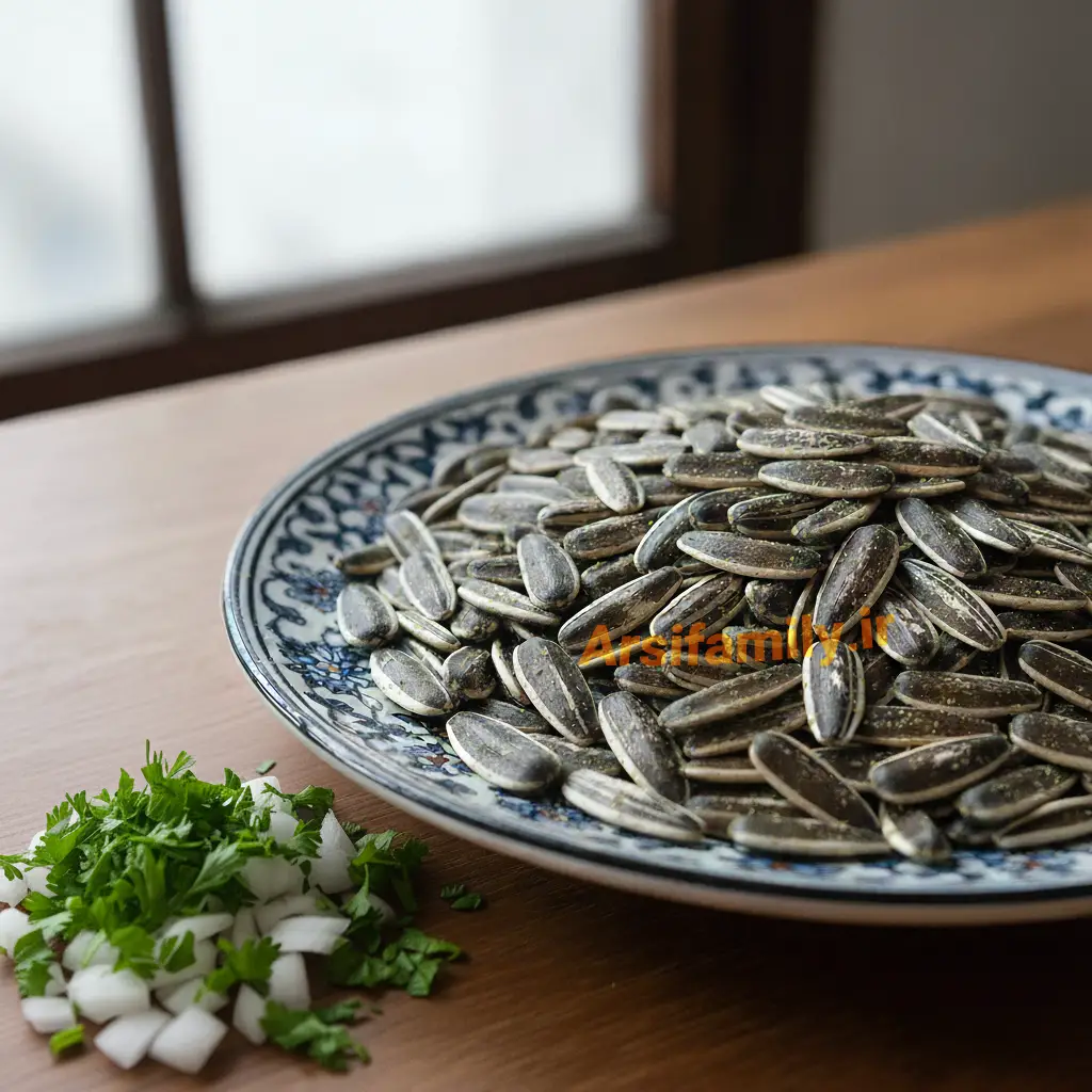 تخمه آفتاب گردان با طعم پیاز جعفری