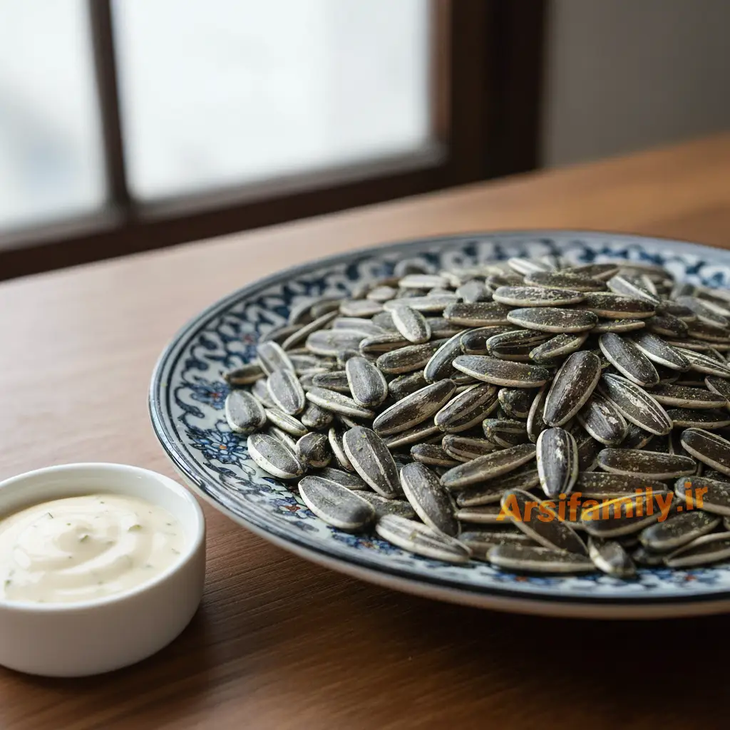 تخمه آفتاب گردان با طعم سس رنچ